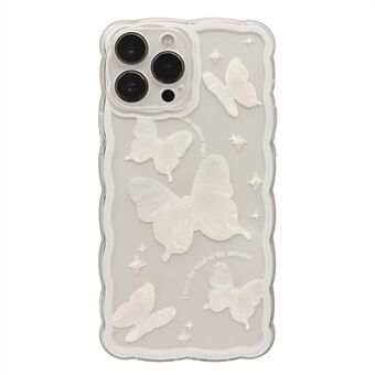Til iPhone 13 Pro TPU telefoncover Butterfly Pattern Wavy Edge Transparent telefoncover