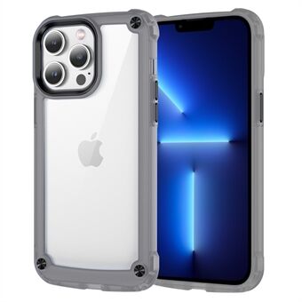 Til iPhone 13 Pro 6,1 tommer Skin-touch PC+TPU telefonetui Alloy linseramme klart cover
