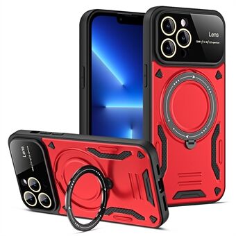 Back Guard Case til iPhone 13 Pro 6.1 tommer, kompatibel med MagSafe Rotating Kickstand PC+TPU telefoncover