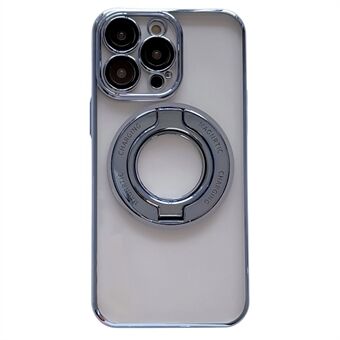Til iPhone 13 Pro kompatibel med MagSafe Clear PC Phone Case Galvanisering Kickstand Cover med linsefilm
