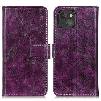 Retro Style Crazy Horse Texture Læder Wallet Stand Telefoncover til iPhone 13 mini 5,4 tommer