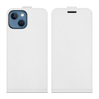 Crazy Horse Texture Lodret Flip PU-lædertelefontaske med kortplads til iPhone 13 mini - Hvid