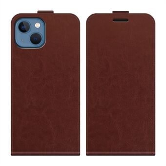 Crazy Horse Texture Lodret Flip PU-lædertelefontaske med kortplads til iPhone 13 mini - Brun