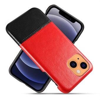 KSQ Dual-color splejsning PU læderbelagt pc-beskyttende telefonskal til iPhone 13 mini 