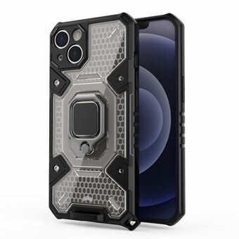 Fuldt beskyttende anti-fald PC+TPU Hybrid Case Magnetisk Ring Kickstand Cover til iPhone 13 mini 
