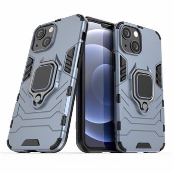 Drop-resistent Ring Holder Kickstand Design 2-i-1 PC TPU Hybrid Case Cover til iPhone 13 mini 