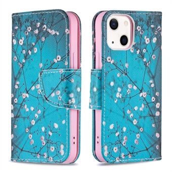 Premium PU læder Funny mønster udskrivning Flip Wallet Stand Case Cover til iPhone 13 mini 