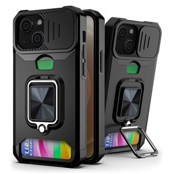 Linsecover Design Hybrid telefonetui Kamera skydercover skal med kortholder til iPhone 13 mini 