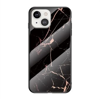 Marmordesign hærdet glas anti-ridse stødsikkert cover til iPhone 13 mini 