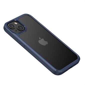 Anti-drop Anti-ridse lys tynd klar pc-bagside + blød TPU-ramme telefonskal til iPhone 13 mini - Blå