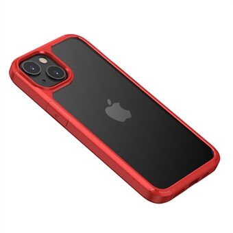 Anti-drop Anti-ridse lys tynd klar pc-bagside + blød TPU-ramme telefonskal til iPhone 13 mini - Rød