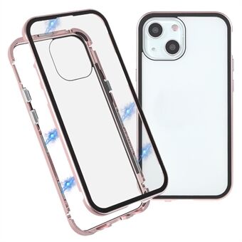 Double-Sided High-Transparent Tempered Glass + Detachable 2-in-1 Magnetic Metal Frame Phone Case for iPhone 13 mini 