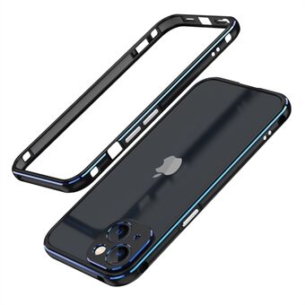 Kontrastfarve beskyttende bumper Anti-drop og stød skruet metalramme telefoncover med kameralinsecover til iPhone 13 mini 
