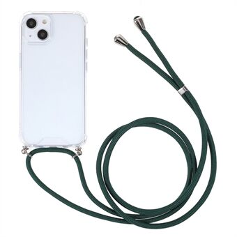 Tykkede fire hjørner anti-fald akryl bagcover + TPU ramme telefon cover med justerbar snor til iPhone 13 mini 