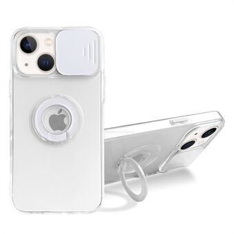Farverigt design skydekameracover Ring Stativ Stilfuld stødsikker blød TPU + hård PC Hybrid telefoncover til iPhone 13 mini 