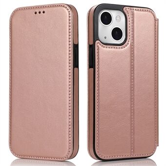 Jazz Series Autoabsorberet Magnetisk Lukning Stand Læder Telefon Cover Shell med kortpladser til iPhone 13 mini - Rose Gold