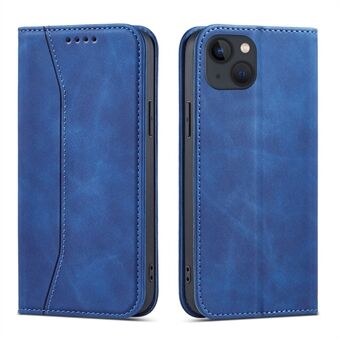 Anti-fall Folio Flip Læder Pung Telefon Stand Case Shell til iPhone 13 mini - Blå