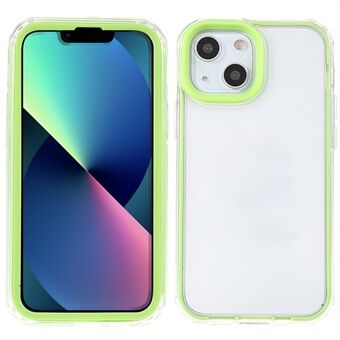 Anti-fald mobiltelefonbeskytter Gennemsigtig pc-bagcover + TPU-ramme telefoncover til iPhone 13 mini -  Fluorescerende Grøn
