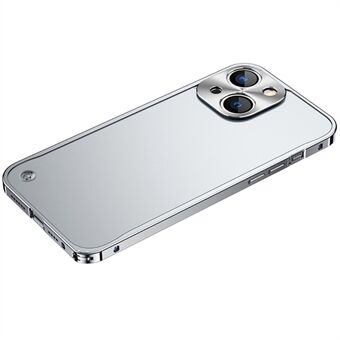 Anti-fald beskyttelse Hærdet glas + Metal Hybrid Cover Mat Mobiltelefon Shell til iPhone 13 mini - Sølv