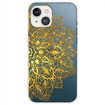 Gradient Pattern Printing TPU-cover med transparent-baseret blondemønster-telefonbeskyttelsescover til iPhone 13 mini 