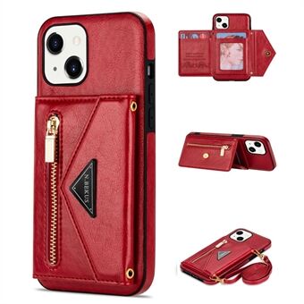 N.BEKUS til iPhone 13 mini  Anti-fall Kickstand Design Snap Button Wallet PU Læder + TPU telefonetui