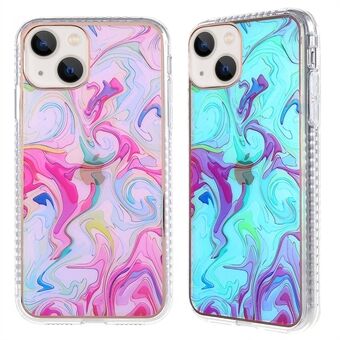 Watercolor Pattern Aurora Effect Phone Case for iPhone 13 mini , IMD Electroplating Protective TPU Cover
