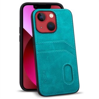 KSQ 001 Series All Edge Wrapped Phone Shell for iPhone 13 mini , TPU+PC+PU Leather Phone Covering Case with Card Slots