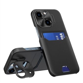 Til iPhone 13 mini 5,4 tommer kortpladsdesign Telefonbagcover PU-læder+PC Anti-drop-etui med metallinseramme Kickstand