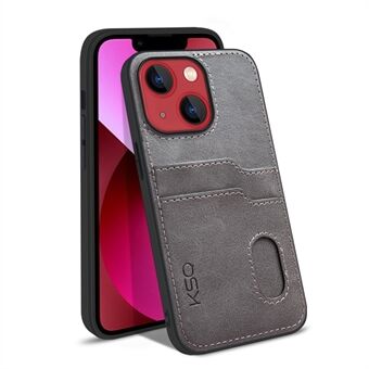 KSQ Style-A til iPhone 13 mini 5,4 tommer PU-læderbelagt TPU-bagcover Kortslots Design Beskyttelsesetui til smartphone