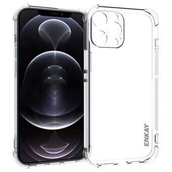 ENKAY Anti-Drop Ultra Clear TPU Cover Case med Anti-Slip Strip på siden til iPhone 13 Pro Max 