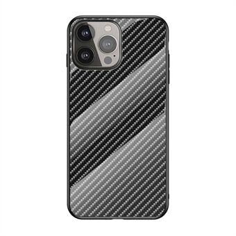 Carbon Fiber Texture Design Stødsikker faldbeskyttelse Hærdet glascover til iPhone 13 Pro Max 