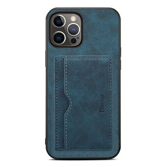 DENIOR Kickstand Design PU-læderbelagt telefonbeskytter med kortholder til iPhone 13 Pro Max 