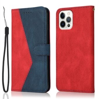 Dobbelt farve all-round beskyttelse tegnebog Stand design læder telefoncover med håndledsrem til iPhone 13 Pro Max 