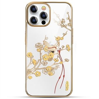 KINGXBAR Scratch Resistant Phone Case Rhinestone Decoration Electroplating Protective Cover Shell for iPhone 13 Pro Max 6.7 inch
