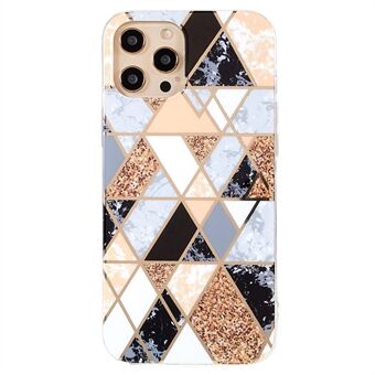 Slim Phone Case for iPhone 13 Pro Max  Shockproof Phone Protector Splicing Geometric Marble Pattern IMD TPU Cover