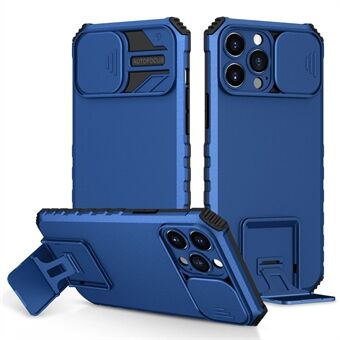 For iPhone 13 Pro Max  Adjustable Vertical Kickstand PC + TPU Case Camera Sliding Cover Phone Shell