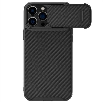NILLKIN Til iPhone 13 Pro Max  Carbon Fiber Telefon Case Slide Camera Protection PC + TPU Hybrid Cover