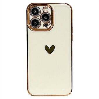 Anti-Fall Slim Phone Case til iPhone 13 Pro Max 6,7 tommer stødsikker etui Hjertemønster galvanisering TPU telefonbeskytter