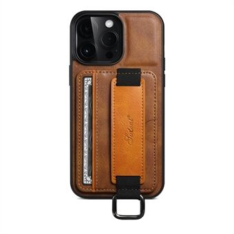 SUTENI H13 til iPhone 13 Pro Max 6,7 tommer kortslot Båndløkkeholder Kickstand PU-læderbelagt TPU-beskyttende telefoncover