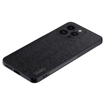 Wood Grain Phone Case til iPhone 13 Pro Max 6,7 tommer PU-læder PC TPU-skal med kameralinsebeskytter