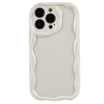Til iPhone 13 Pro Max 6,7 tommer beskyttelsescover Wave Design Blød TPU Anti-ridse telefoncover - hvid