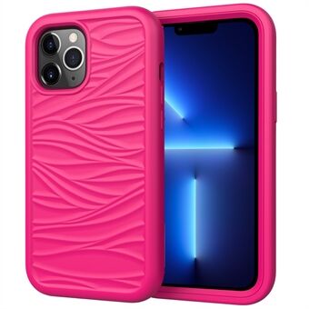 Telefoncover til iPhone 13 Pro Max 6,7 tommer aftageligt 2-i-1 PC+Silicone Anti-Slip Wave Texture Cover