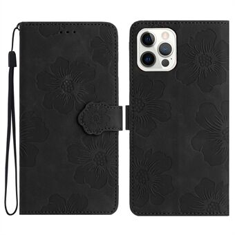 Til iPhone 13 Pro Max Stand Telefoncover med påtrykt blomstermønster tegnebogscover Flip Style PU-læderskal