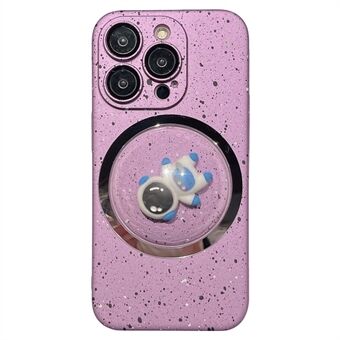 Til iPhone 13 Pro Max 3D Roterende Astronaut Konveks Lens Telefon Case Hard PC Cover med Lens Film