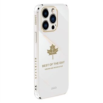 Straight Edge TPU Cover til iPhone 13 Pro Max 6,7 tommer Maple Leaf 6D galvaniseret telefoncover