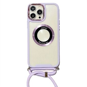 Til iPhone 13 Pro Max Magnetisk telefoncover PC + TPU Anti-ridse klart cover med aftagelig snor