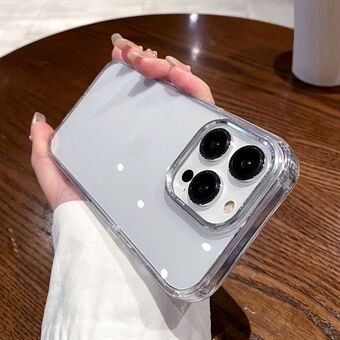 Til iPhone 13 Pro Max Aluminiumslegeringslinseramme Anti-ridse mobiltelefon cover TPU+PC Klar bagcover