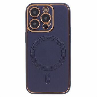 Til iPhone 13 Pro Max Elektroplettering telefoncover PU læder + TPU + PC Anti-ridse magnetisk cover