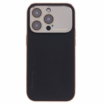 Til iPhone 13 Pro Max galvanisering telefoncover PU lædercoated TPU+PC cover med akryl linseramme