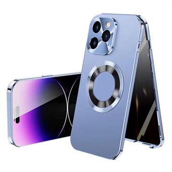 Til iPhone 13 Pro Max PC+aluminiumslegering telefoncover Kompatibel med MagSafe med anti-peep hærdet glasfilm
